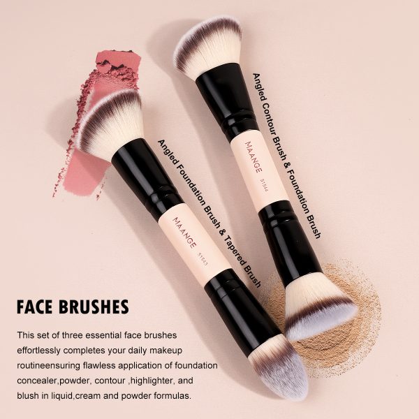 Maange Custom Professional 4pcs Makeup Brush Set Natural Eyeshadow Foundation Loose Powder Wholesale Makeup Brushes Set