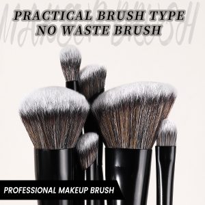 MAANGE Wholesale 8PCS Makeup Brush Wood Handle Synthetic Hair Makeup Brush Set Private Label & Customizable Makeup Tools - 图片 5