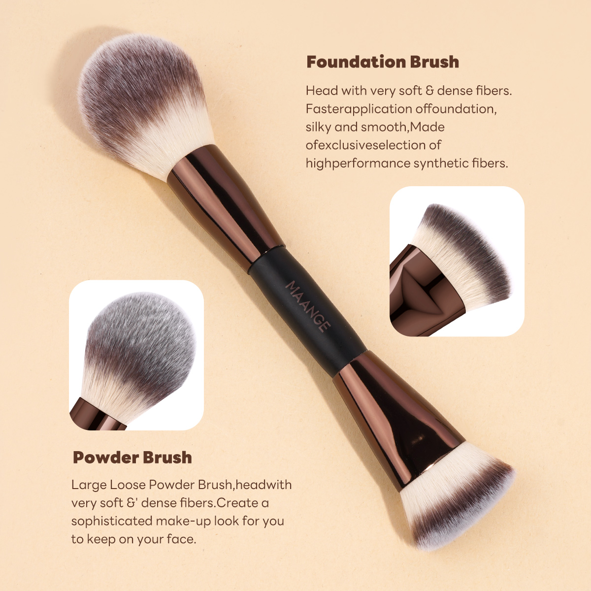 MAANGE Custom Logo OEM&ODM 17pcs Cosmetic Brush Set Foundation Loose Powder Contour Concealer Eyeshadow Makeup Brush Set - 图片 4