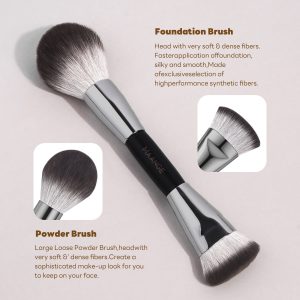 MAANGE Custom OEM&ODM 17pcs Cosmetic Brush Set Foundation Loose Powder Contour Concealer Eyeshadow Professional Makeup Brush Set - 图片 6