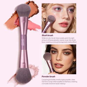 MAANGE New Arrival Luxury 16pcs Double-ended Brush Eye Shadow Loose Powder Foundation Liquid  Professional Makeup Brush Set - 图片 5
