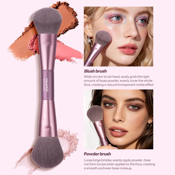 MAANGE New Arrival Luxury 16pcs Double-ended Brush Eye Shadow Loose Powder Foundation Liquid  Professional Makeup Brush Set