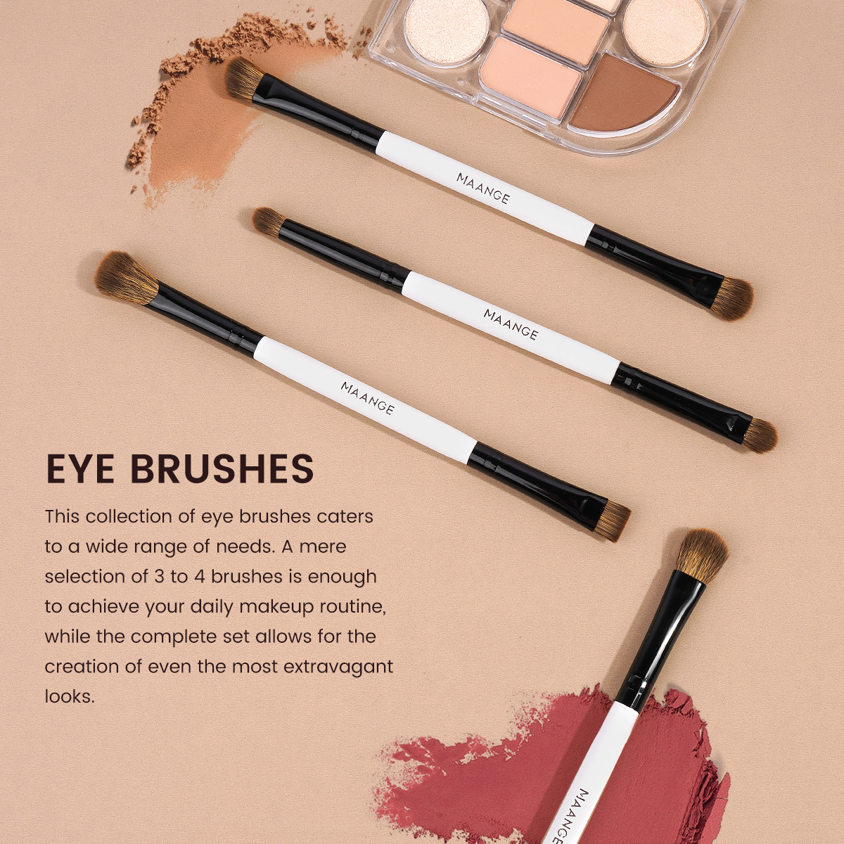 MAANGE Professional 7pcs Double-ended Makeup Brush Set Loose Powder Eyes Foundation Facial  Brush  Makeup Tools - 图片 5