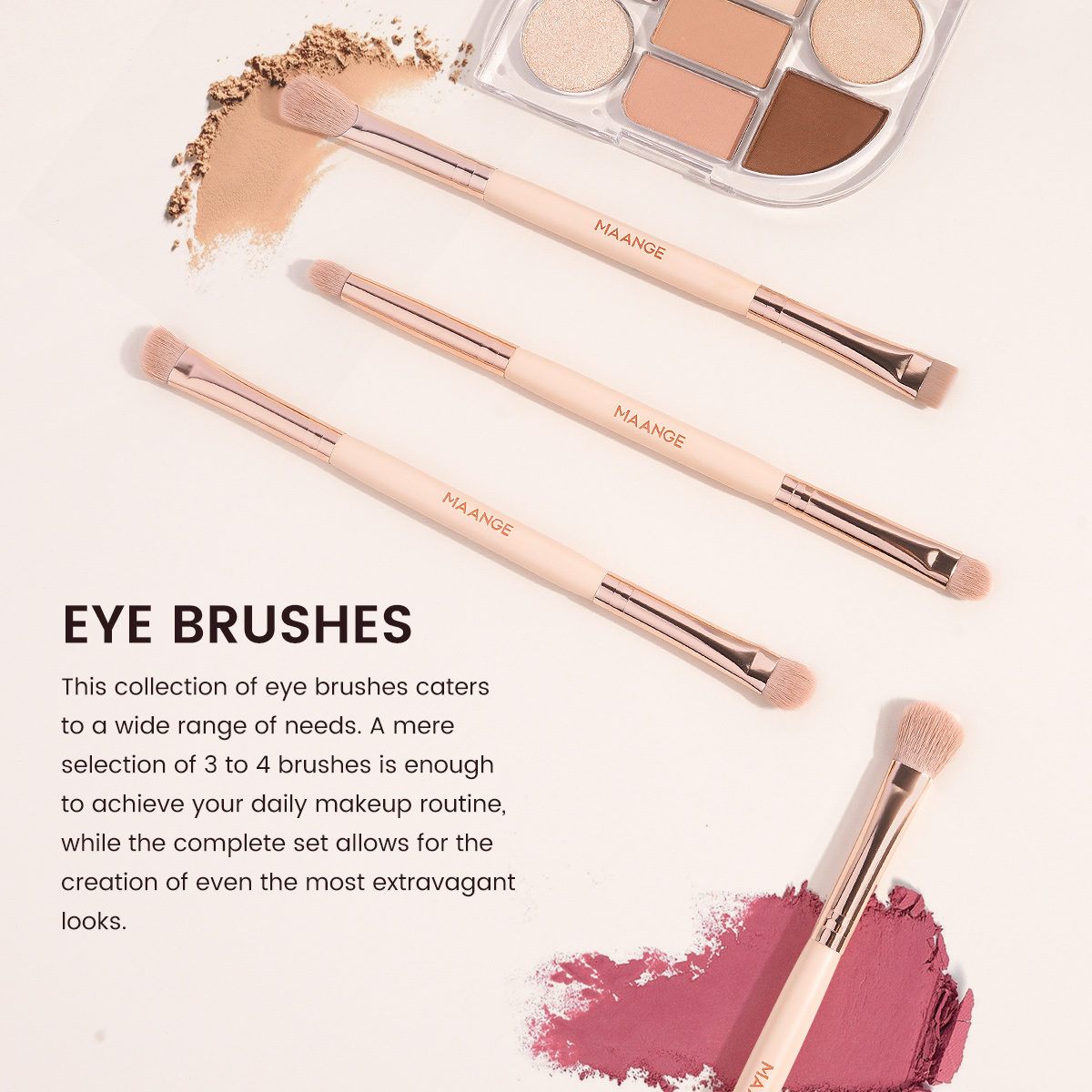 MAANGE Professional 7pcs Double-ended Makeup Brush Set Loose Powder Eyes Foundation Professional Makeup Brush Set - 图片 5
