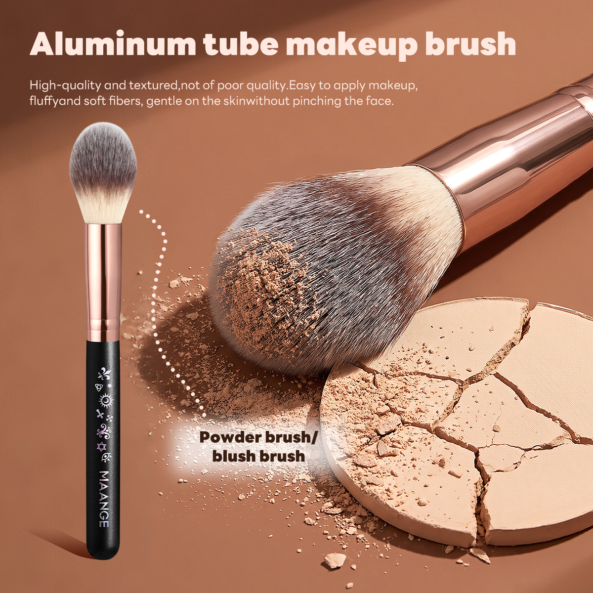 Maange Professional 4pcs Makeup Brush Set Custom OEM&ODM Logo Natural Wholesale Makeup Tools Makeup Brushes Kit - 图片 4