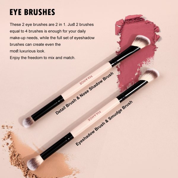 Maange Custom Professional 4pcs Makeup Brush Set Natural Eyeshadow Foundation Loose Powder Wholesale Makeup Brushes Set