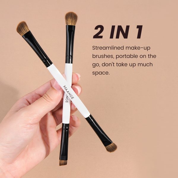 MAANGE Professional 7pcs Double-ended Makeup Brush Set Loose Powder Eyes Foundation Facial Brush Makeup Tools