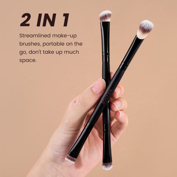 MAANGE Professional 7pcs Double-ended Makeup Brush Set Loose Powder Eyeshadow Foundation Facial Brush Makeup Brush