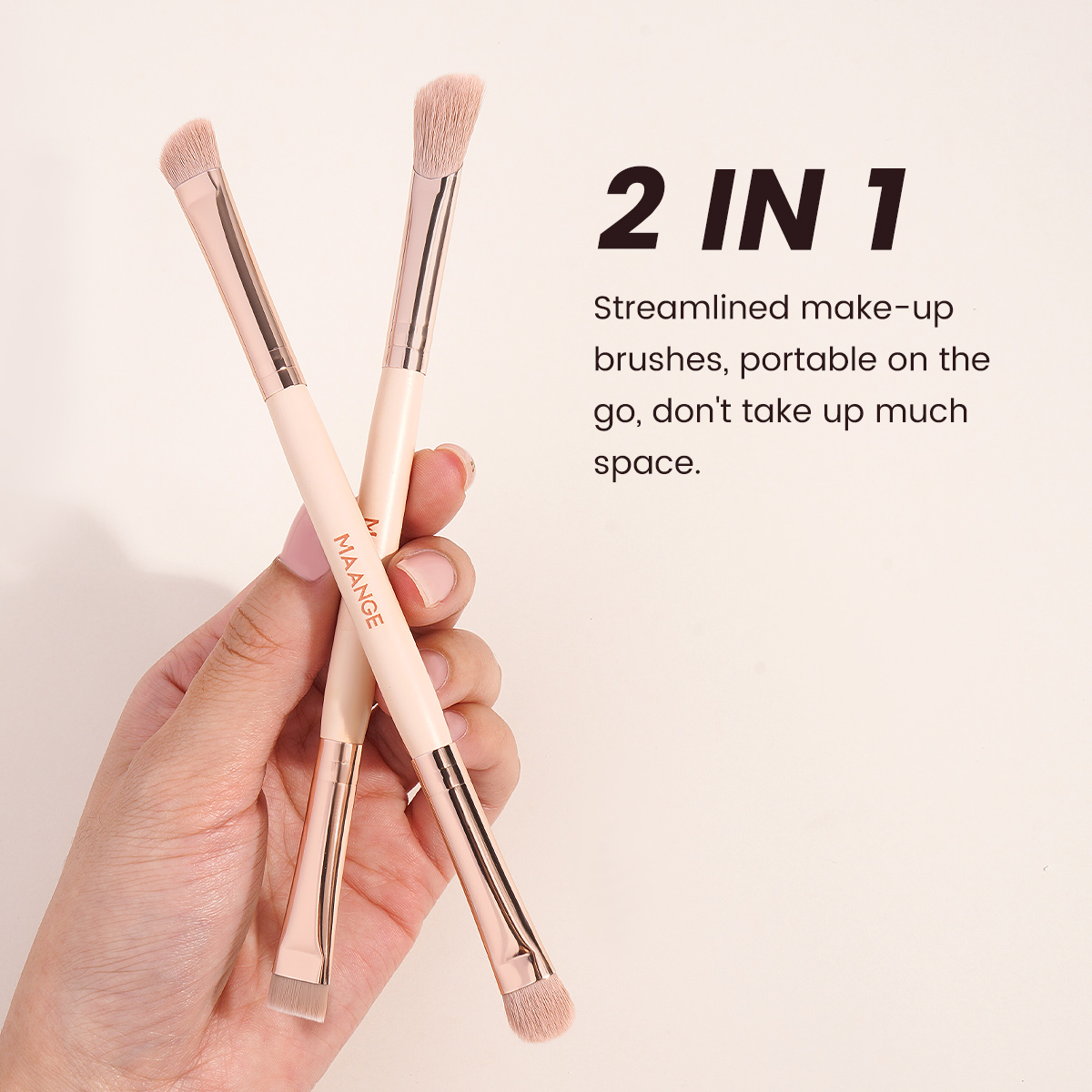 MAANGE Professional 7pcs Double-ended Makeup Brush Set Loose Powder Eyes Foundation Professional Makeup Brush Set - 图片 4