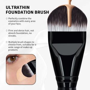 MAANGE Wholesale Custom OEM&ODM 2PCs Flat Foundation Brush Set  Streak-Free Liquid/BB Cream Makeup Tools Brush - 图片 5