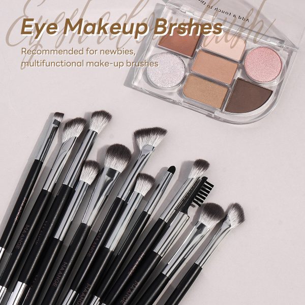 MAANGE Custom OEM&ODM 17pcs Cosmetic Brush Set Foundation Loose Powder Contour Concealer Eyeshadow Professional Makeup Brush Set