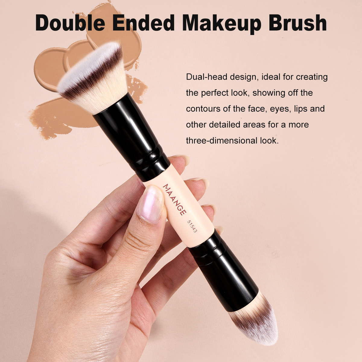 Maange Custom Professional 4pcs Makeup Brush Set  Natural Eyeshadow Foundation Loose Powder Wholesale Makeup Brushes Set - 图片 5