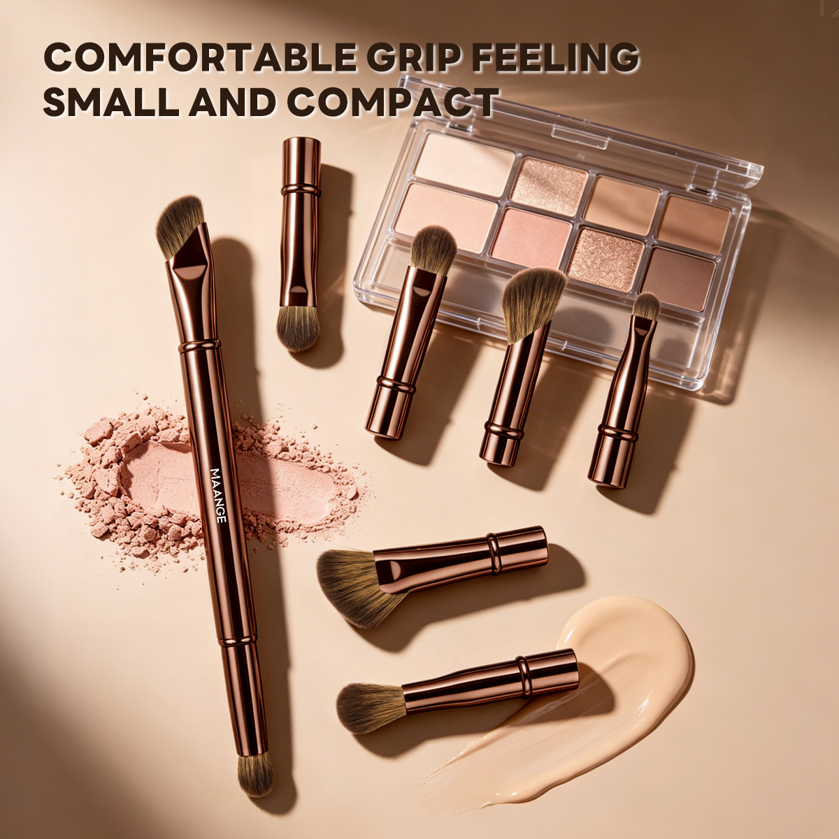 MAANGE Hot Sale Private Label 6-in-1 Makeup Brush Wholesale Cruelty Free Handmade Professional Foundation Single Makeup Brush - 图片 5