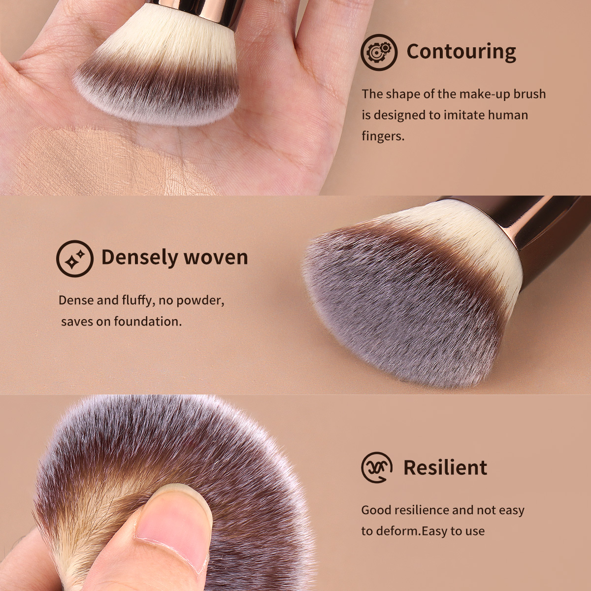 MAANGE Wholesale 16pcs Makeup Brush Makeup Box Foundation Loose Powder Eyeshadow Contouring Facial Makeup Brush Set - 图片 6