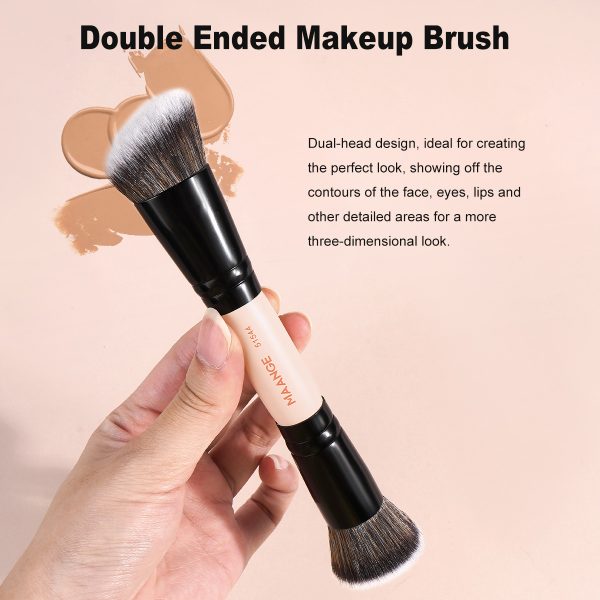 12PCS Double-ended Makeup Brushes Set 1 Powder Puff Professional Foundation Powder Blending Eye Makeup Brushes Set
