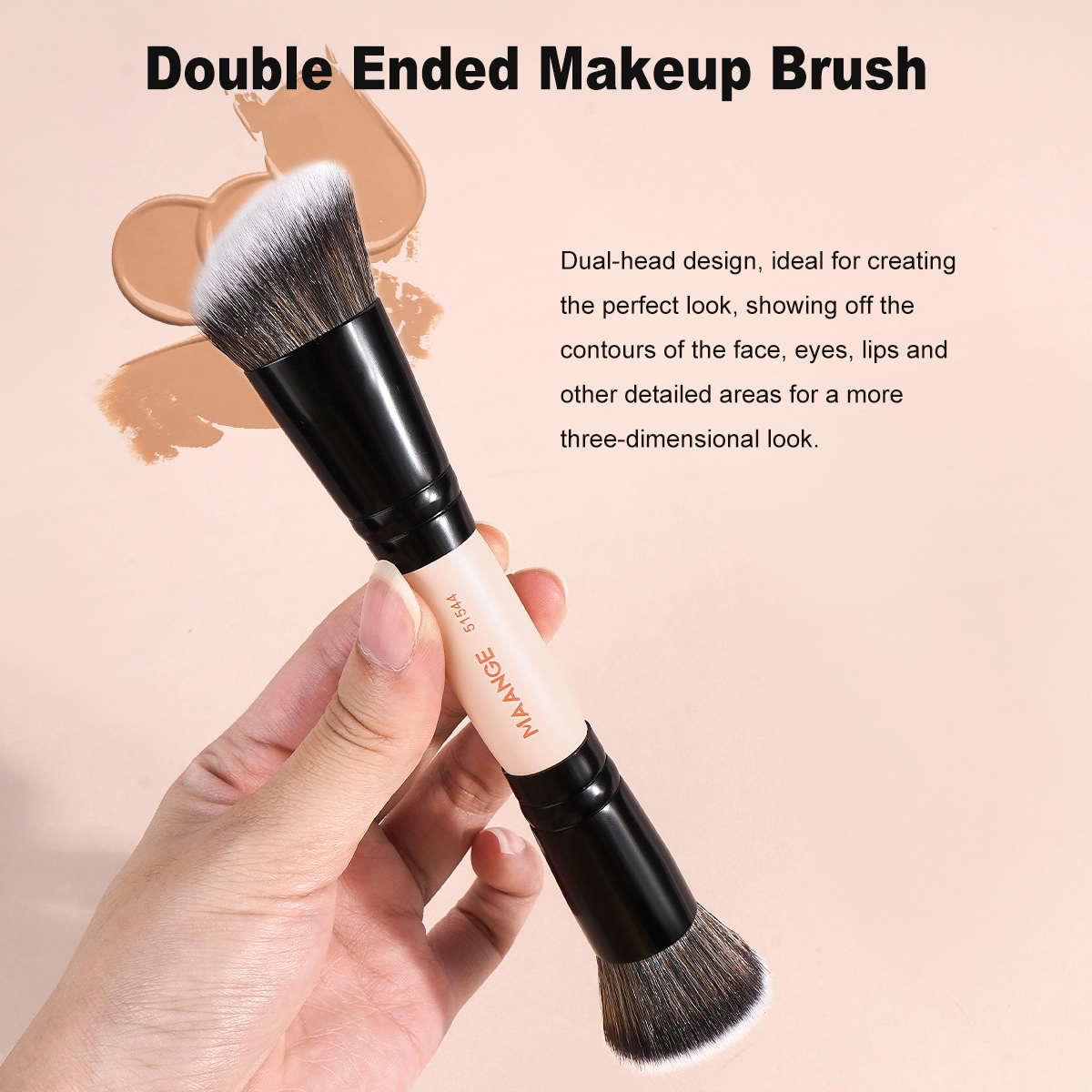 12PCS Double-ended Makeup Brushes Set 1 Powder Puff Professional  Foundation Powder Blending Eye Makeup Brushes Set - 图片 3