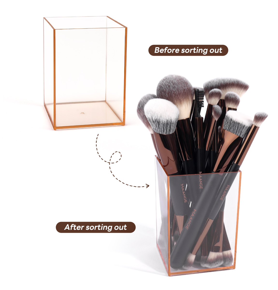 MAANGE Custom Logo OEM&ODM 17pcs Cosmetic Brush Set Foundation Loose Powder Contour Concealer Eyeshadow Makeup Brush Set - 图片 7