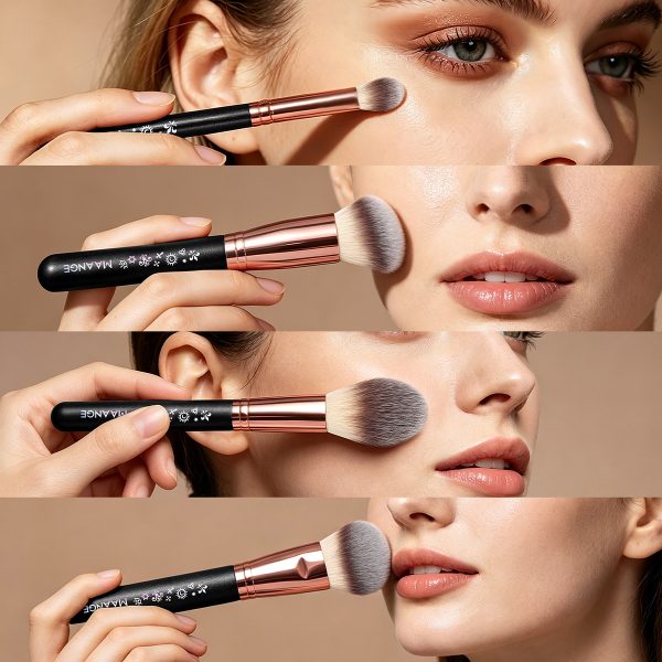 Maange Professional 4pcs Makeup Brush Set Custom OEM&ODM Logo Natural Wholesale Makeup Tools Makeup Brushes Kit