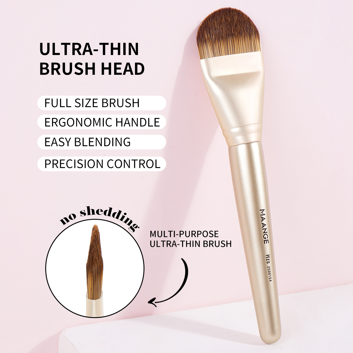 MAANGE Custom Logo OEM&ODM Private Label Flat Foundation Brush for Liquid Wholesale  Soft Full Coverage Makeup Brushes - 图片 5