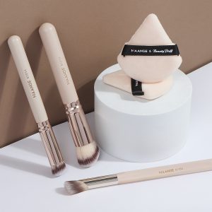 MAANGE 3pcs Professional Makeup Brush Foundation Powder Blush Face Beauty Tools 2PCS Powder Puff   Makeup Brush Set - 图片 3
