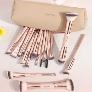 MAANGE Wholesale Custom OEM&ODM 16pcs Double-ended Brush EyeShadow Loose Powder Foundation  Professional Makeup Brush Set - 图片 2
