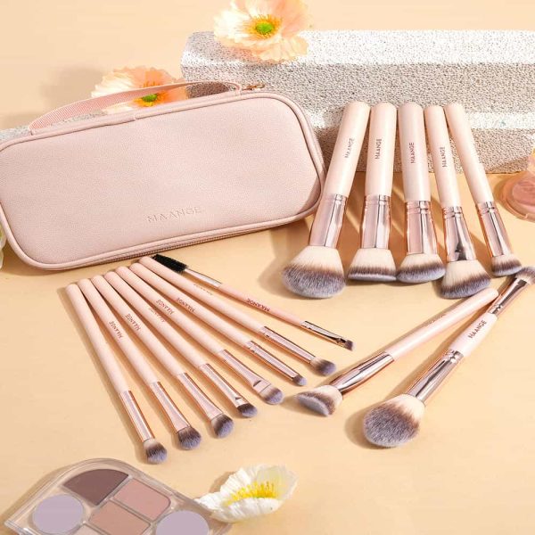 MAANGE Wholesale 15PCS Cosmetics Brushes Cosmetic Bag Private Label & Customizable Makeup Tools Professional Makeup Brush Set