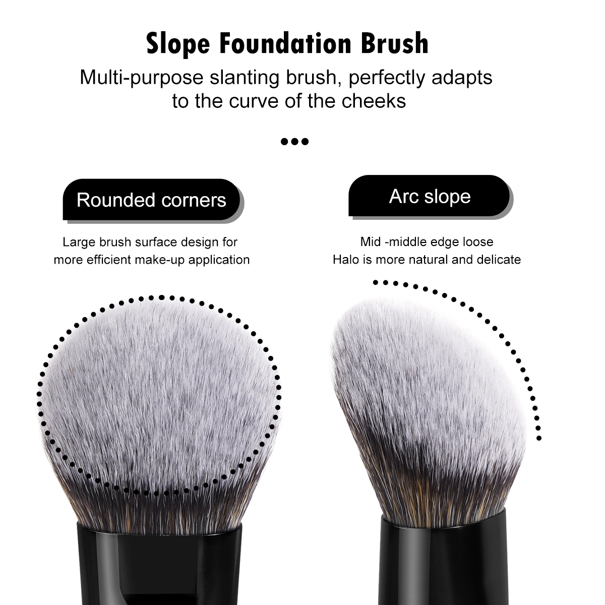 MAANGE Wholesale Hot Selling Custom Logo Dual-Ended Foundation Concealer Loose Powder Blush Single Makeup Brush - 图片 2