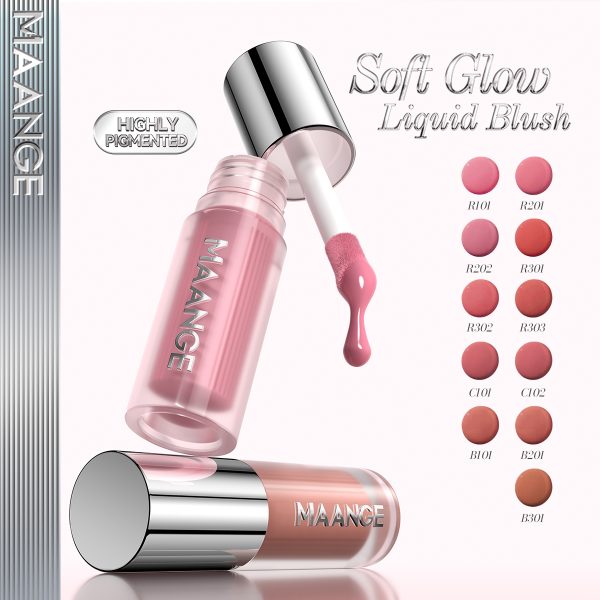 MAANGE Liquid Blush Lightweight Matte Finish Soft-focus Effect Silky Smooth Blending Highly Pigmented Facial Liquid Blush
