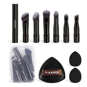 MAANGE New Arrival 6-in-1 Makeup Brush Custom OEM&ODM Single Makeup Brush 3PCS Powder Puff Professional Eye Makeup Brush Set