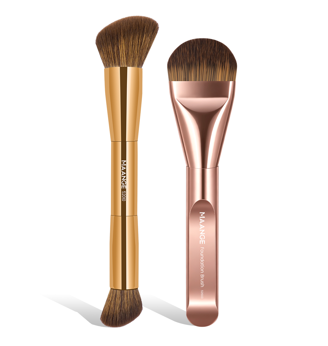 MAANGE Wholesale 2PCS Foundation Loose Powder Makeup Brush Set Private Label ODM&OEM BB Cream Brochas De Maquillaje Makeup Tools - 图片 1