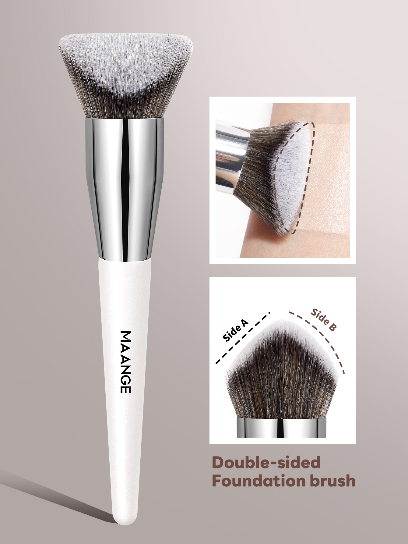 MAANGE Single Makeup Brush High Quality logo Triangular Surface Design Foundation Contouring Custom Makeup Brushes - 图片 5