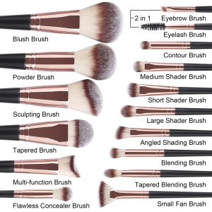 MAANGE Wholesale 15PCS Cosmetics Brushes Brush Cleaner Powder Puff  Customizable Makeup Tools Professional Makeup Brush Set - 图片 7