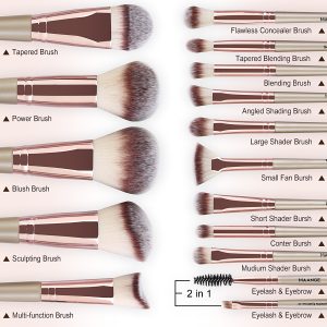 MAANGE 15PCS Cosmetics Brushes Brush Cleaner Powder Puff  Customizable Makeup Tools Professional Makeup Brush Set - 图片 5