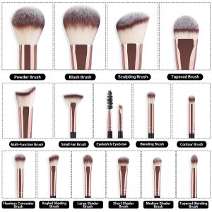 MAANGE Wholesale 15PCS Cosmetics Brushes Brush Cleaner Powder Puff  Customizable Makeup Tools Professional Makeup Brush Set - 图片 5