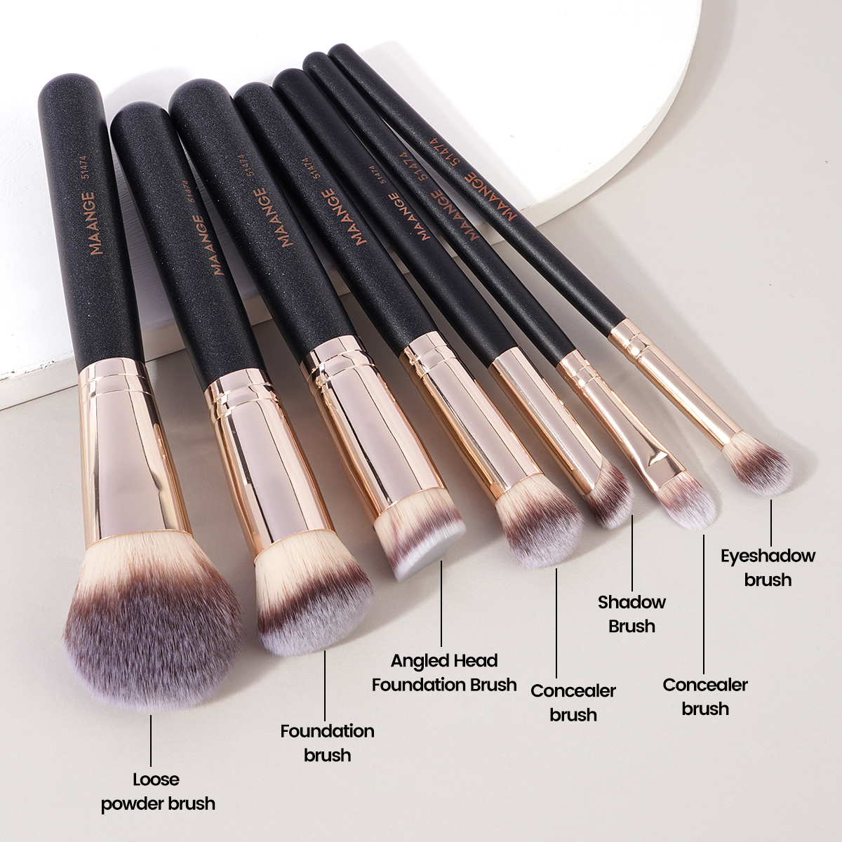 MAANGE Wholesale 7pcs Makeup Brush Set  Foundation Contouring Eyeshadow Brushes  Face Professional Makeup Brush Set - 图片 2