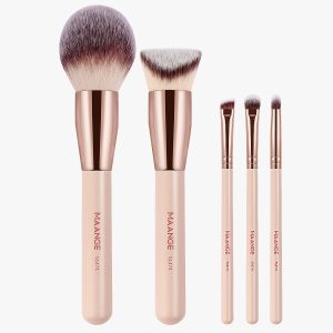 MAANGE Custom OEM&ODM Professional  5PCS Makeup Brush Set Synthetic Hair  Contour Powder Blushing Eye Makeup Brushes Set