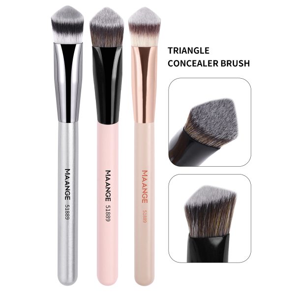 MAANGE 3pcs Professional Makeup Brush Set Private Label & OEM Multi-colors Wooden Handle Foundation Highlights Makeup Brush Set