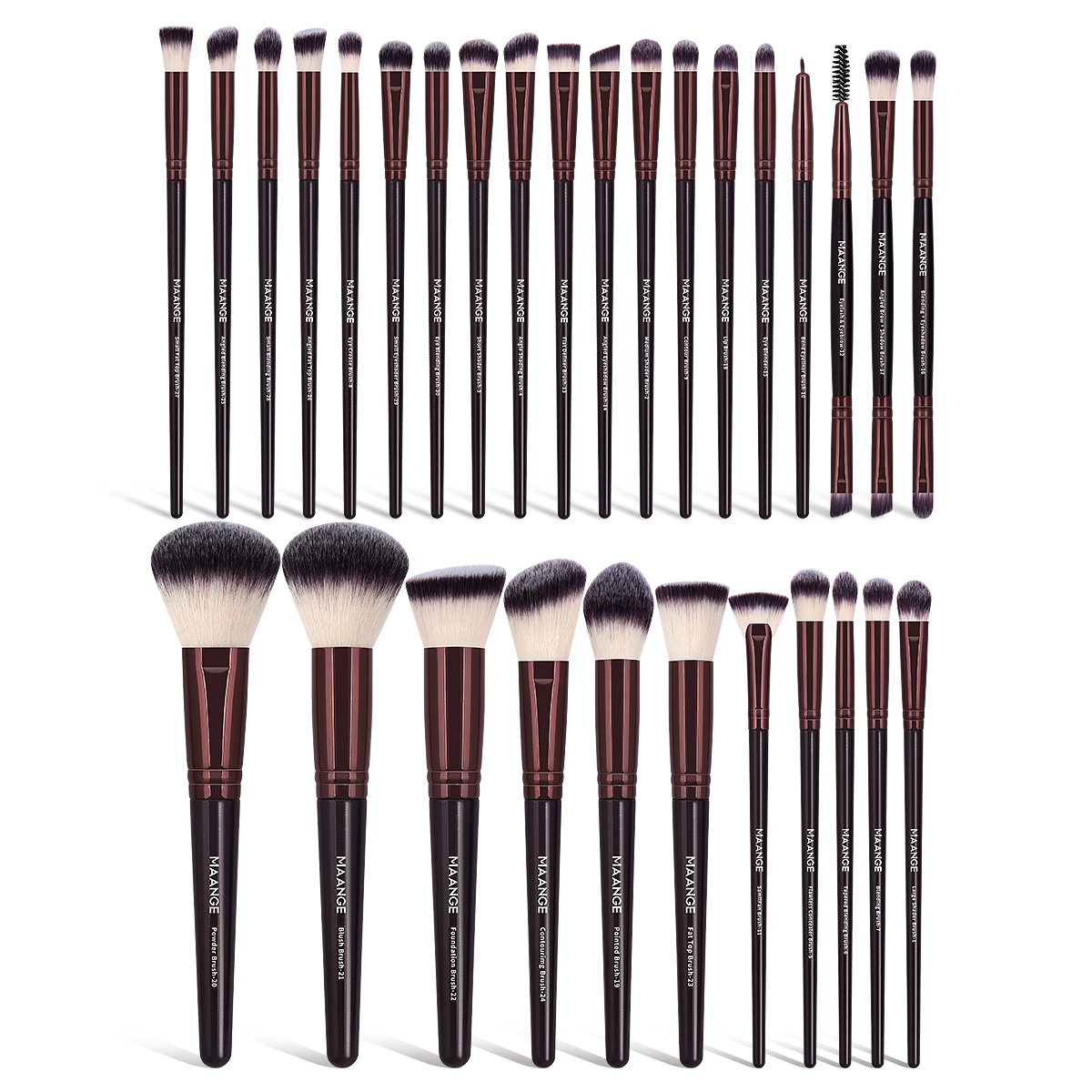 MAANGE Cosmetics Brush Face Beauty Tools  Professional Foundation Blush Contouring Eyeshadow Brush 30pcs Makeup Brush Set - 图片 1
