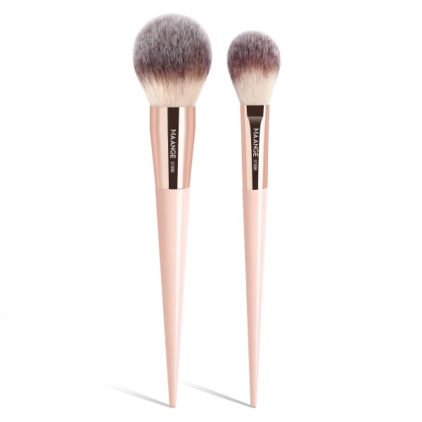 MAANGE Custom Logo OEM&ODM  2pcs Makeup Brush Private Label Loose Powder Makeup Brush Professional Makeup Brushes