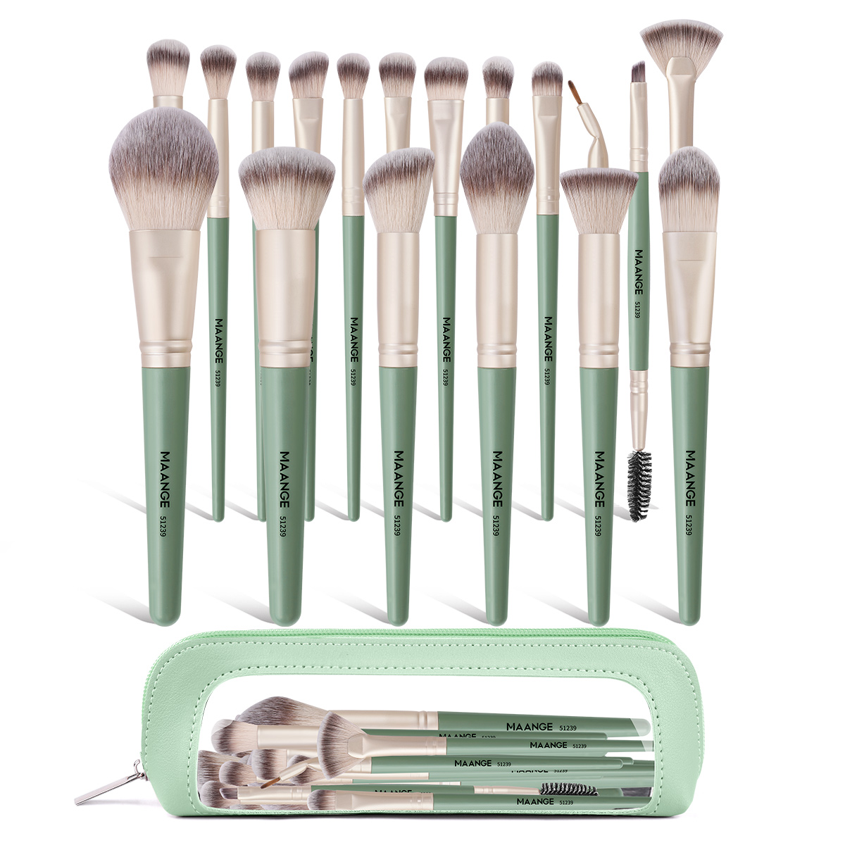 MAANGE Professional Makeup Set 18pcs  Eyeliner Eyebrow Foundation Concealer Face Brushes Makeup Brush Makeup Tools - 图片 1