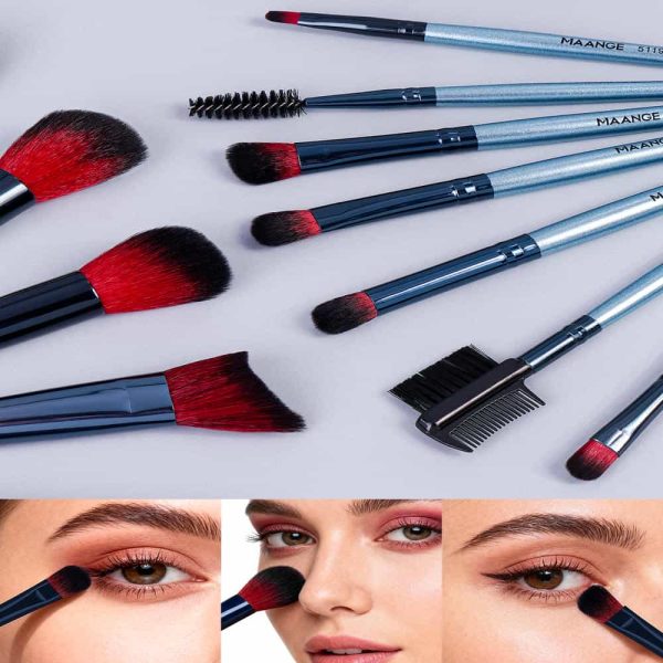 MAANGE Wholesale 12pcs Makeup Brushes Set Professional  Foundation Powder Blending Eyeshadow Professional Makeup Brushes Kit