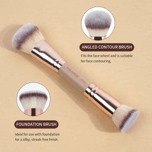 MAANGE Custom Logo OEM&ODM 2PCS Double-ended Makeup Brush Loose Powder Foundation Blush Makeup Brush Set - 图片 5