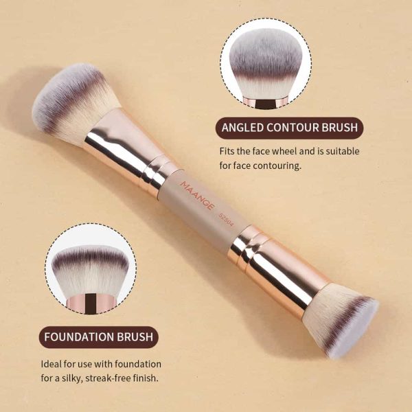 MAANGE Custom Logo OEM&ODM 2PCS Double-ended Makeup Brush Loose Powder Foundation Blush Makeup Brush Set