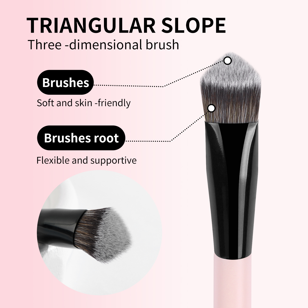 MAANGE Professional Custom Soft Bristles  Contour Highlights Makeup Brush Wholesale  Comfortable Handle Facial Makeup Brush - 图片 5