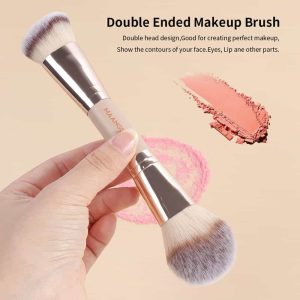 MAANGE Custom Logo OEM&ODM 2PCS Double-ended Makeup Brush Loose Powder Foundation Blush Makeup Brush Set - 图片 7