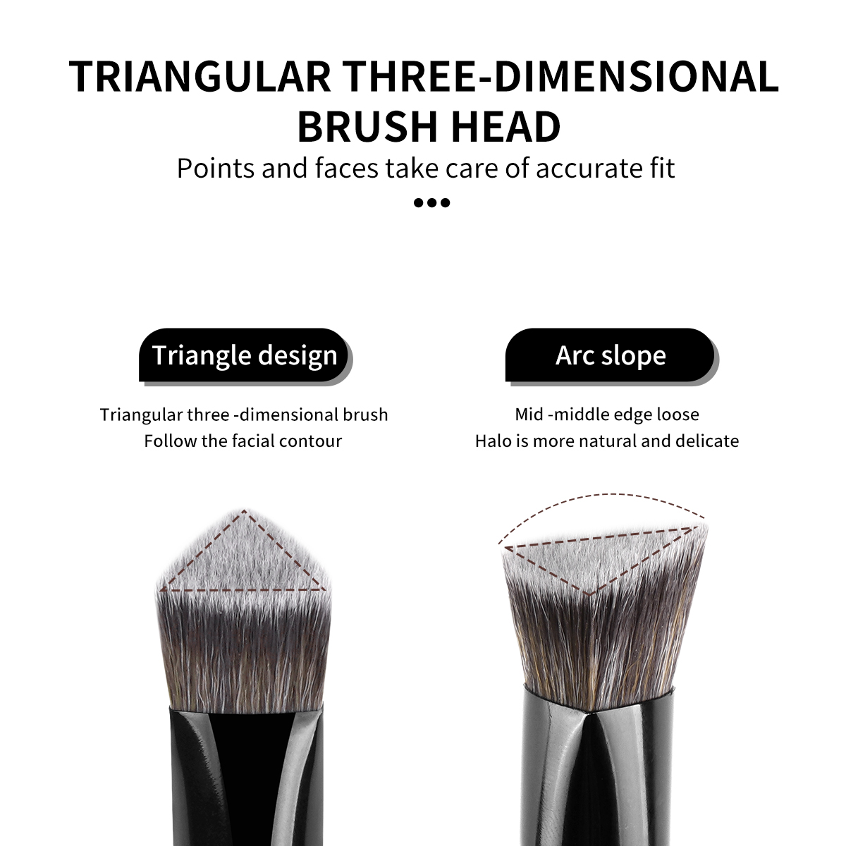 MAANGE Professional Custom Soft Bristles  Contour Highlights Makeup Brush Wholesale  Comfortable Handle Facial Makeup Brush - 图片 6