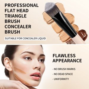 MAANGE 3pcs Professional Makeup Brush Set Private Label & OEM Multi-colors Wooden Handle  Foundation Highlights Makeup Brush Set - 图片 6