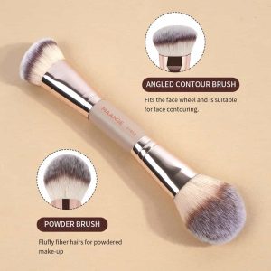MAANGE Custom Logo OEM&ODM 2PCS Double-ended Makeup Brush Loose Powder Foundation Blush Makeup Brush Set - 图片 4