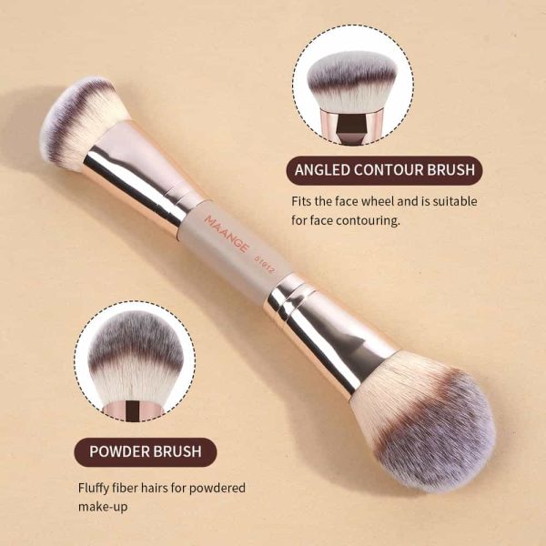 MAANGE Custom Logo OEM&ODM 2PCS Double-ended Makeup Brush Loose Powder Foundation Blush Makeup Brush Set
