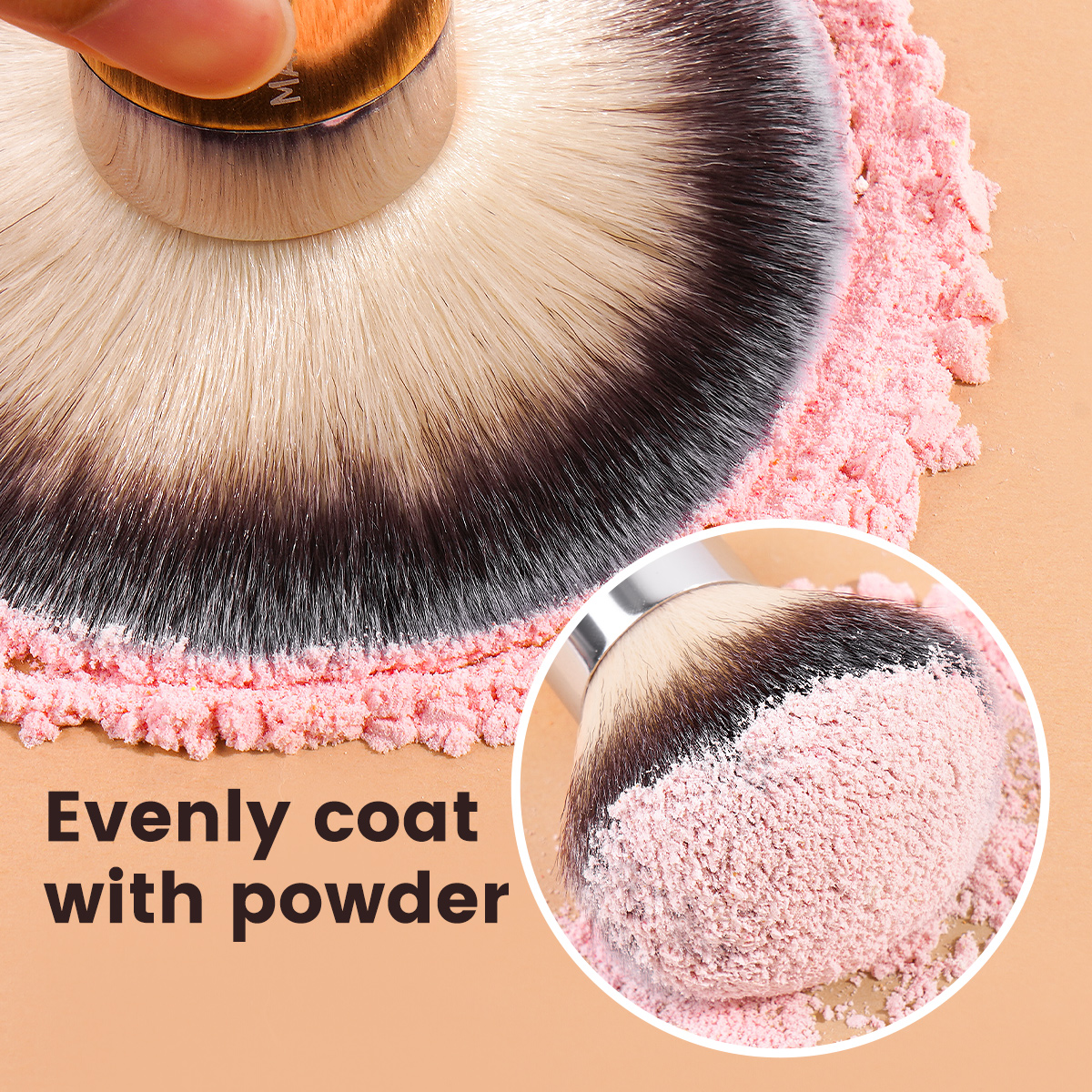 MAANGE Private Label Professional Loose Puff Brush Liquid Foundation Makeup Large Single Makeup Brush - 图片 2